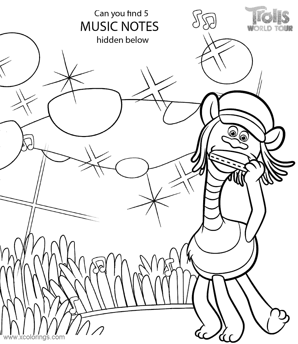 Free Trolls World Tour Cooper Coloring Pages printable
