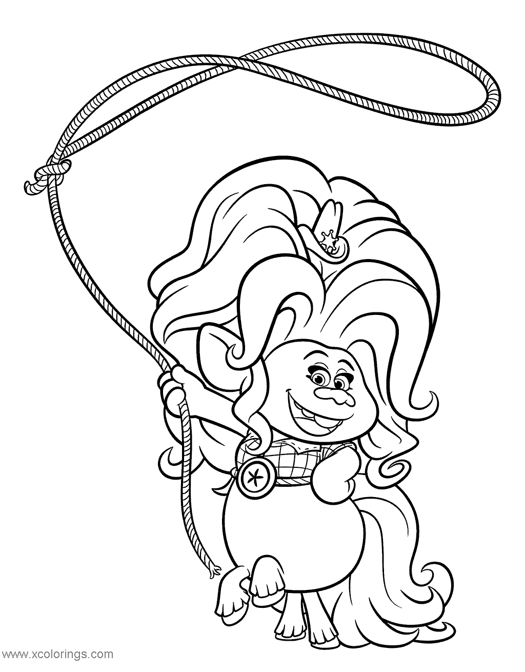 Free Trolls World Tour Delta Dawn Coloring Pages printable