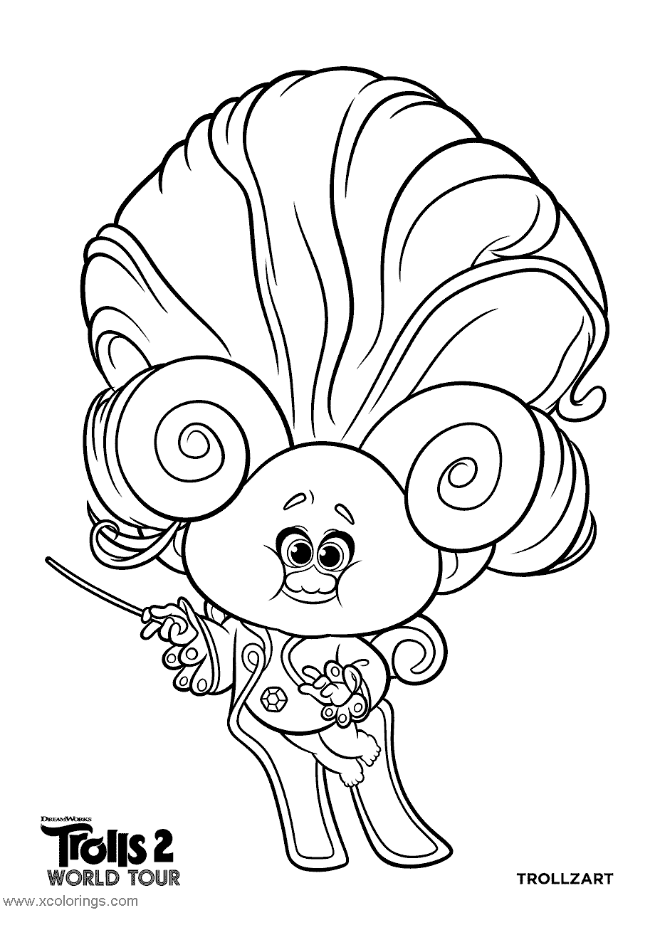 Free Trolls World Tour Trollzart Coloring Pages printable