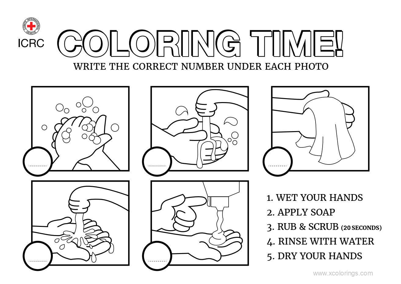 Free Wash Hands Tips for Coronavirus Coloring Pages printable