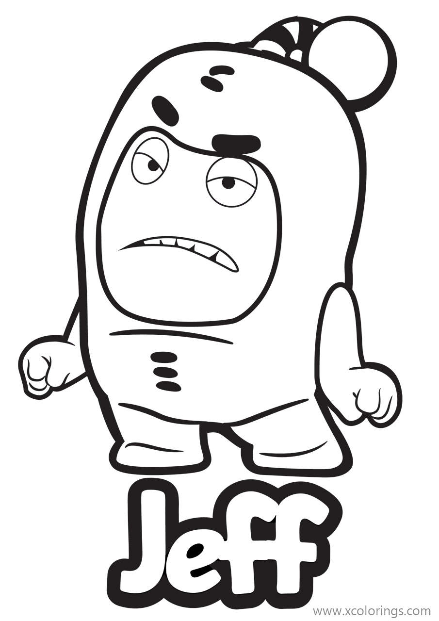Free Angry Jeff from Oddbods Coloring Pages printable