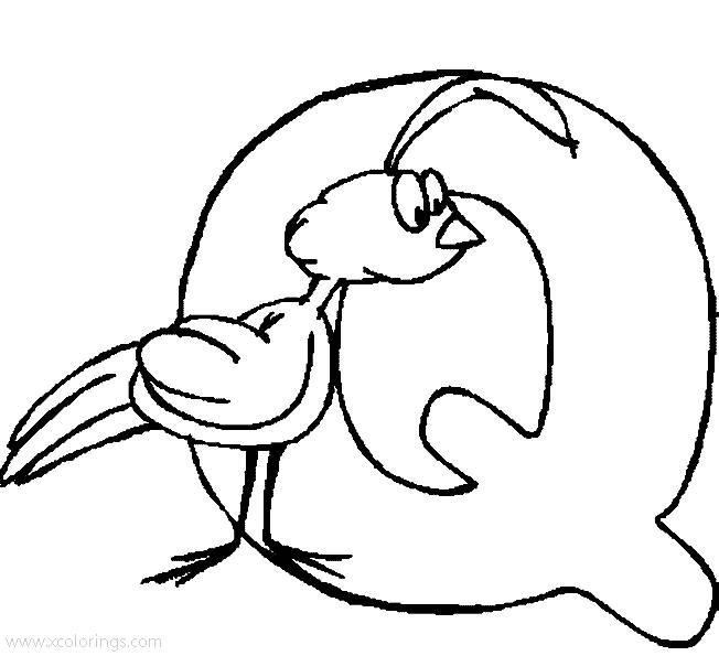 Free Animal Alphabet Letter Q for Quail Coloring Page printable