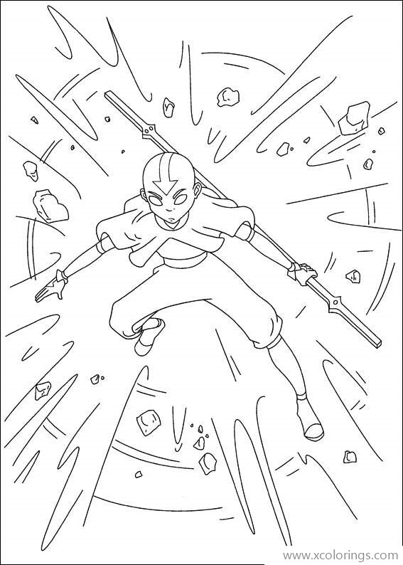 Free Avatar The Last Airbender Brave Aang Coloring Pages printable