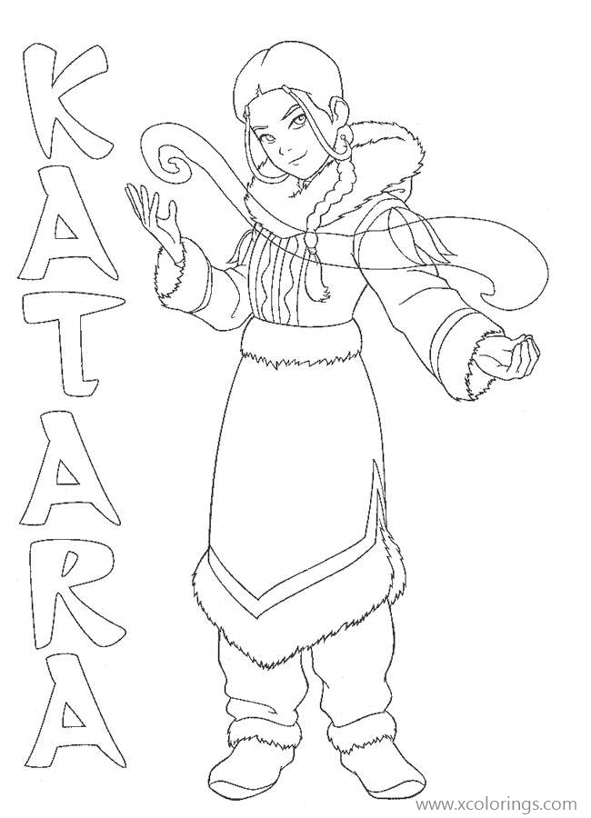 Free Avatar The Last Airbender Character Katara Coloring Pages printable