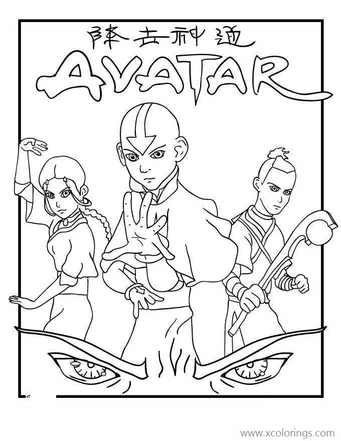 Free Avatar The Last Airbender Characters Coloring Pages printable