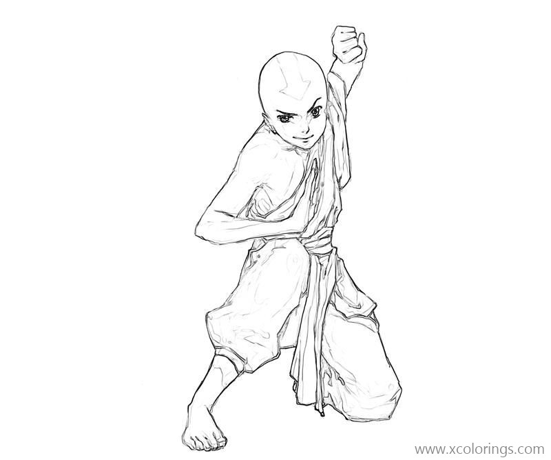 Free Avatar The Last Airbender Coloring Pages Aang printable