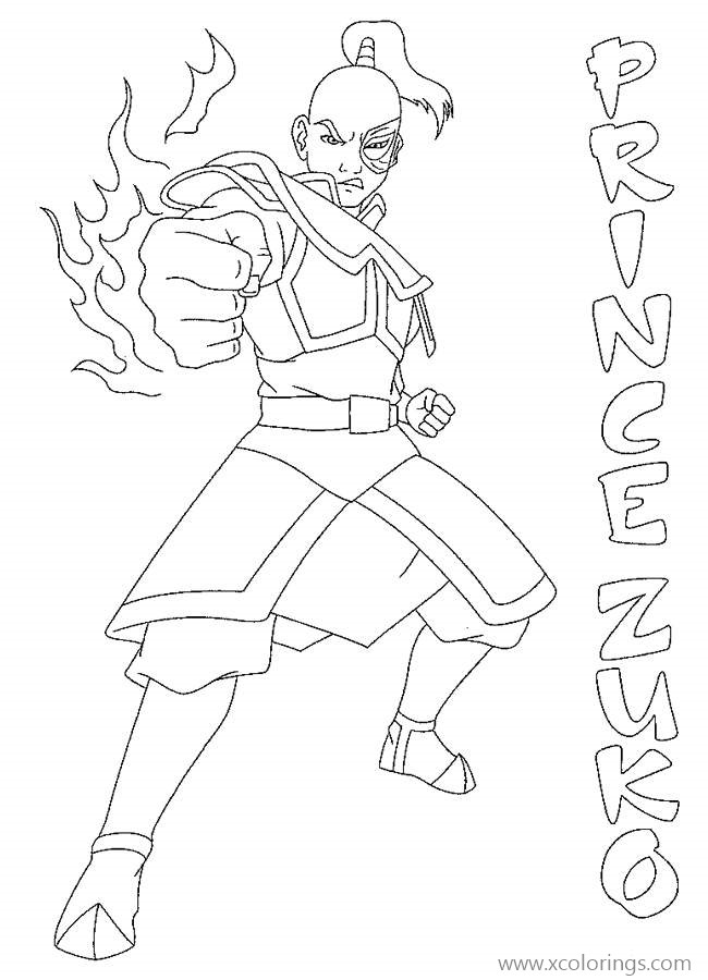 Free Avatar The Last Airbender Zuko Coloring Pages printable
