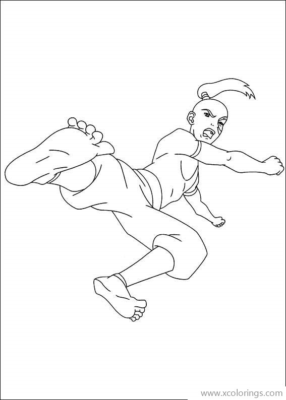 Free Avatar The Last Airbender Zuko Jumping Coloring Pages printable
