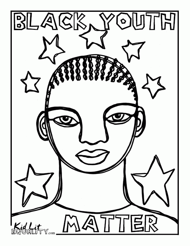 Free BLM Coloring Pages Black Youth Matter printable