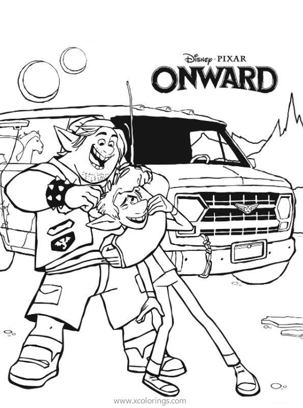 Free Barley And Ian from Onward Coloring Pages printable