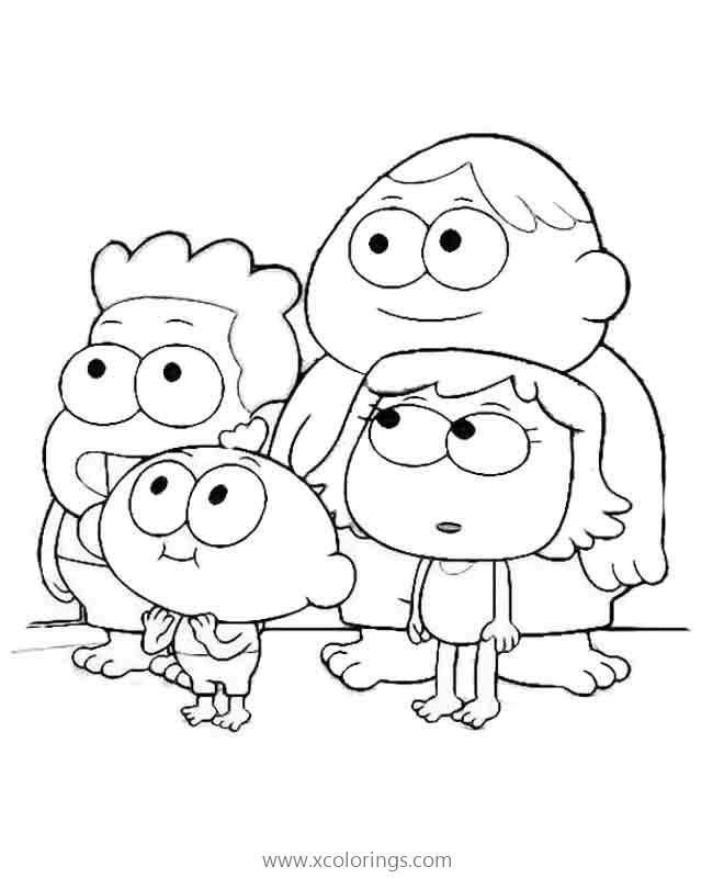 Free Big City Greens Coloring Pages Characters Bendy Remy and Kiki printable