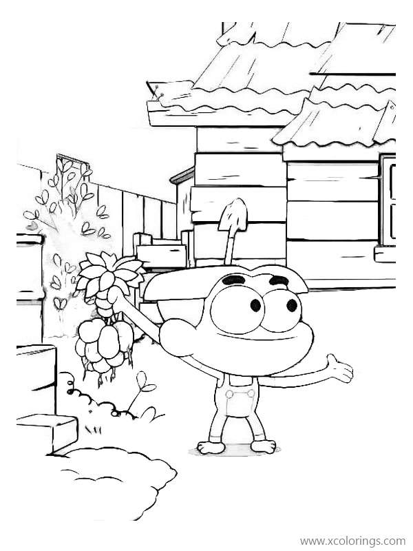 Free Big City Greens Coloring Pages Cricket with Vegetable printable