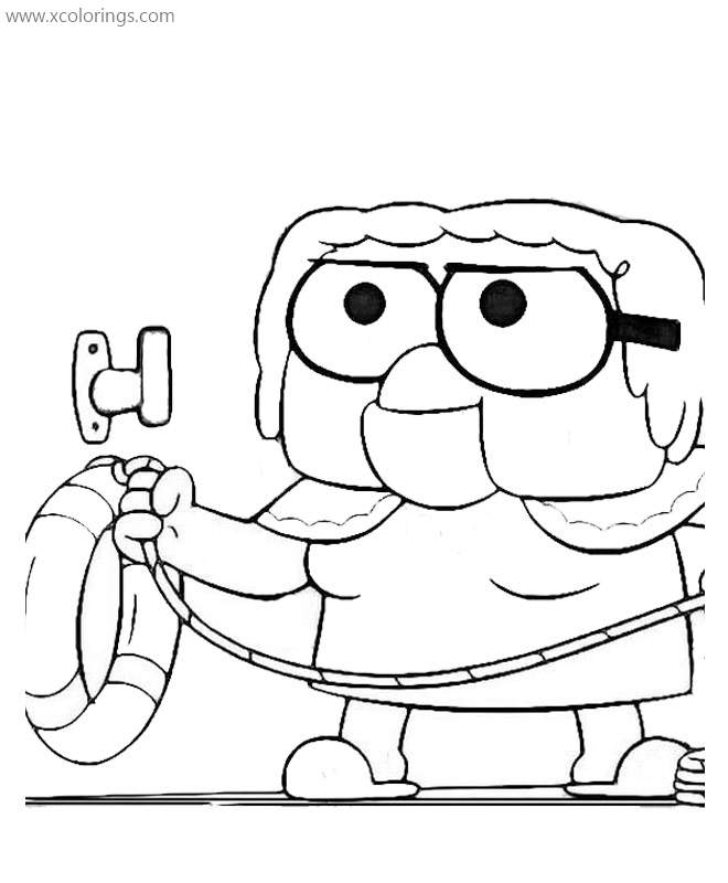 Free Big City Greens Gramma with Buoy Coloring Pages printable