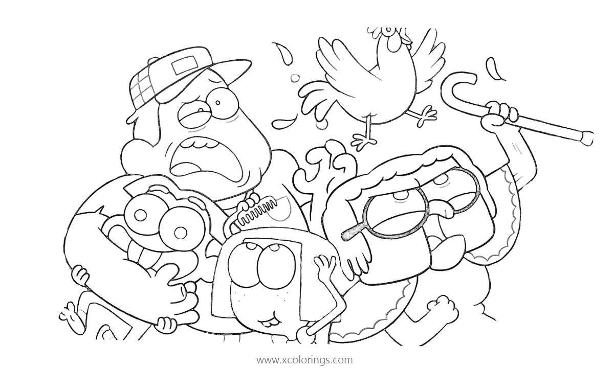 Free Big City Greens and Hen Coloring Pages printable