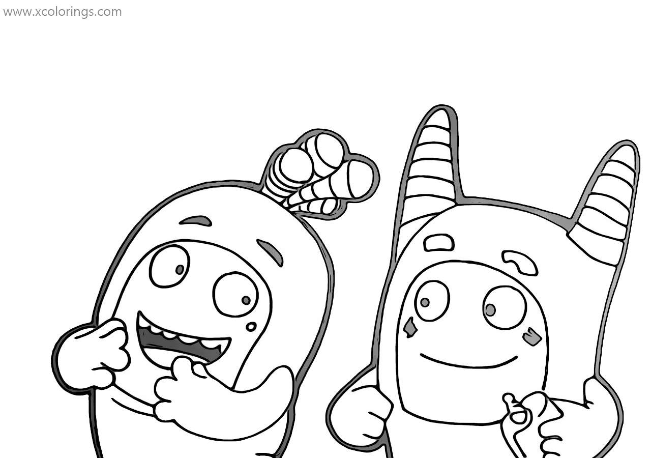 Free Bubbles and Pogo from Oddbods Coloring Pages printable