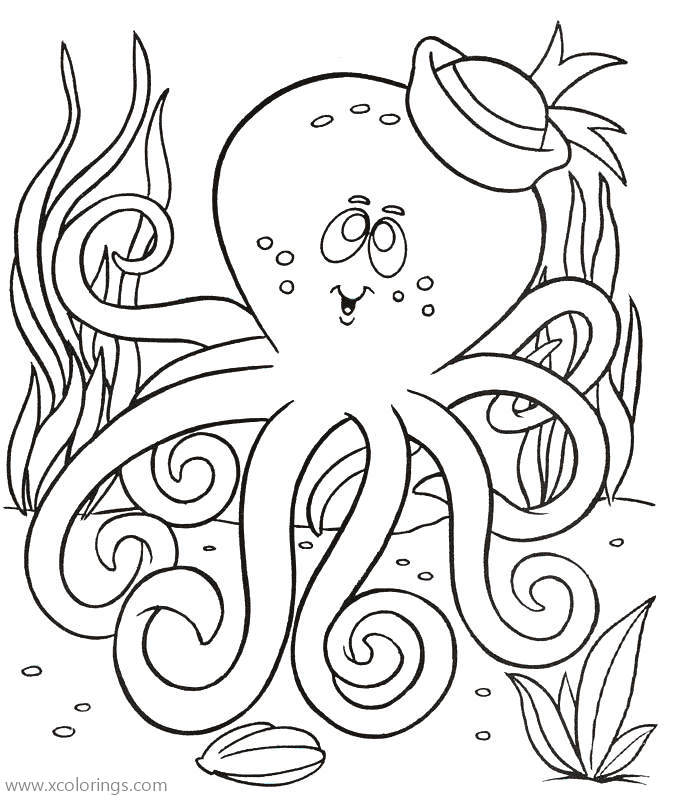 Free Cartoon Octopus Coloring Pages printable