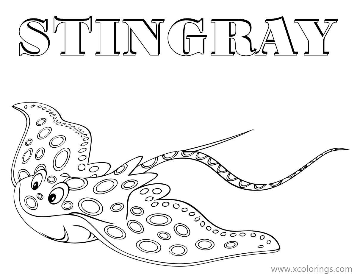 Free Cartoon Stingray Coloring Pages printable