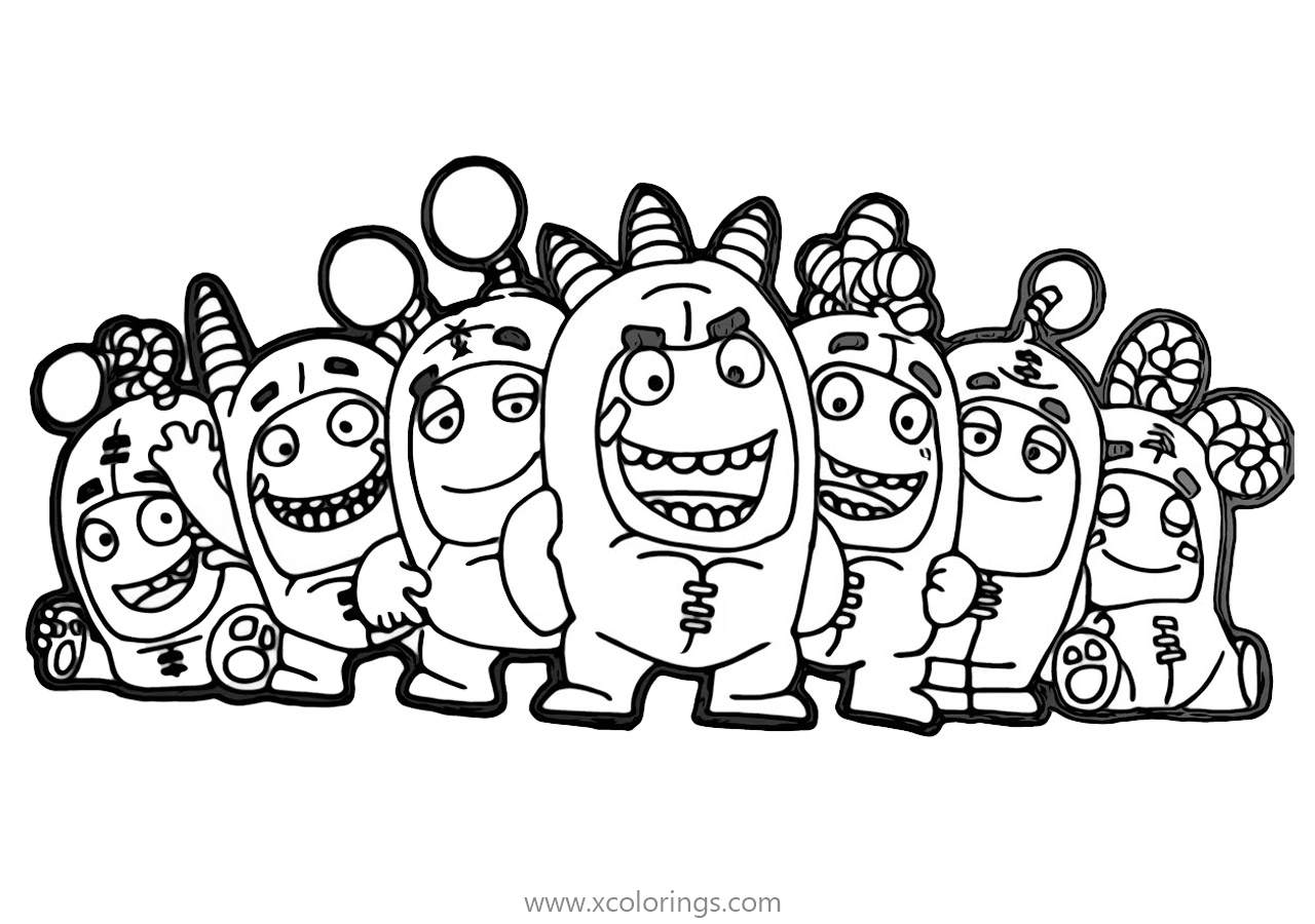 Free Characters from Oddbods Coloring Pages printable