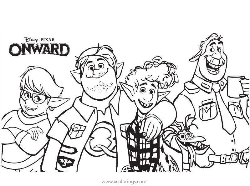 Free Characters from Onward Coloring Pages printable