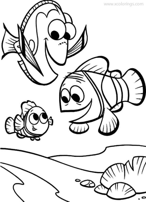 Free Clown Fish Coloring Pages Nemo and Dad printable