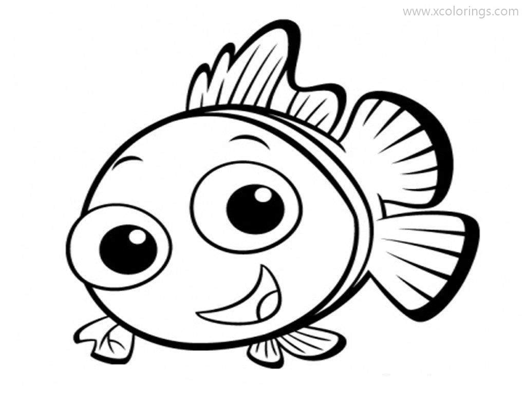 Free Clownfish with Big Eyes Coloring Pages printable