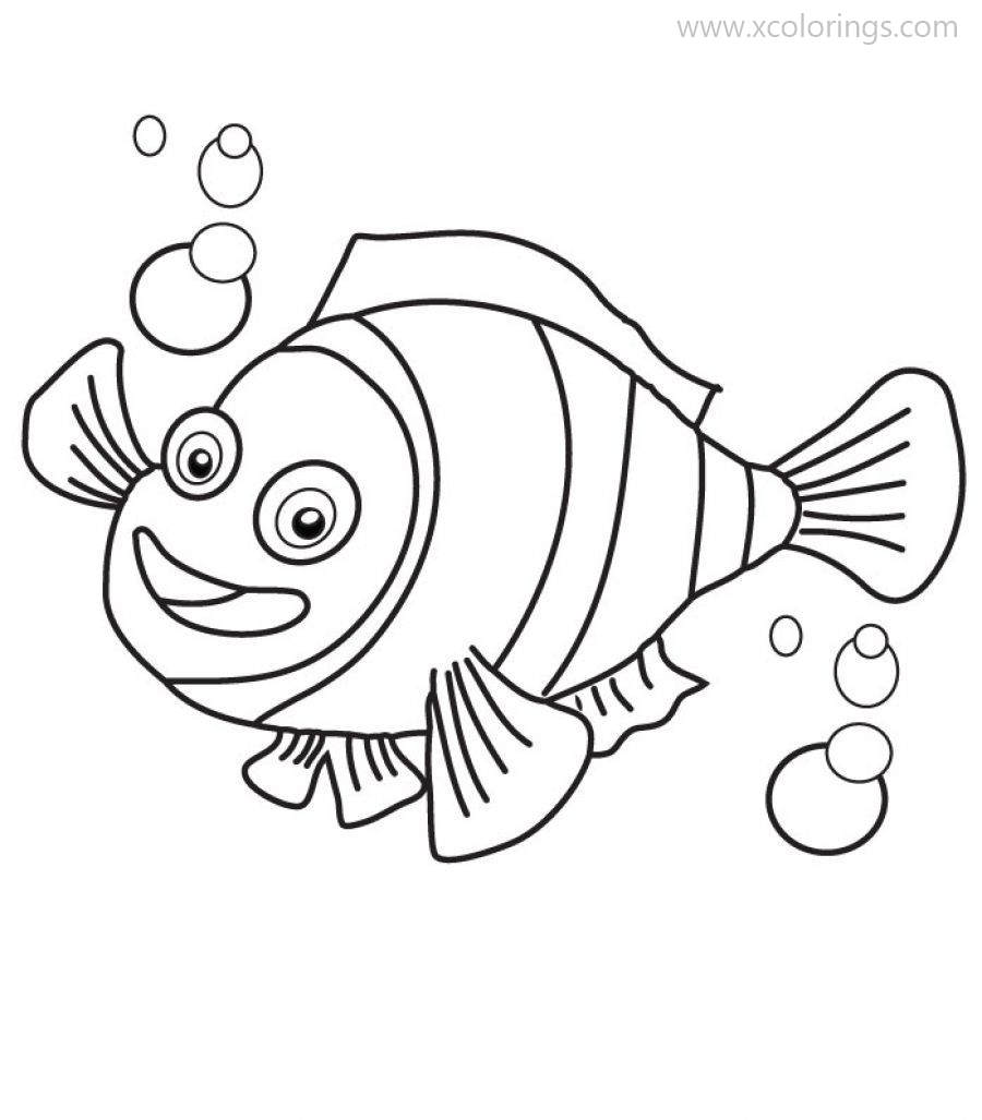 Free Cute Clownfish Coloring Pages printable