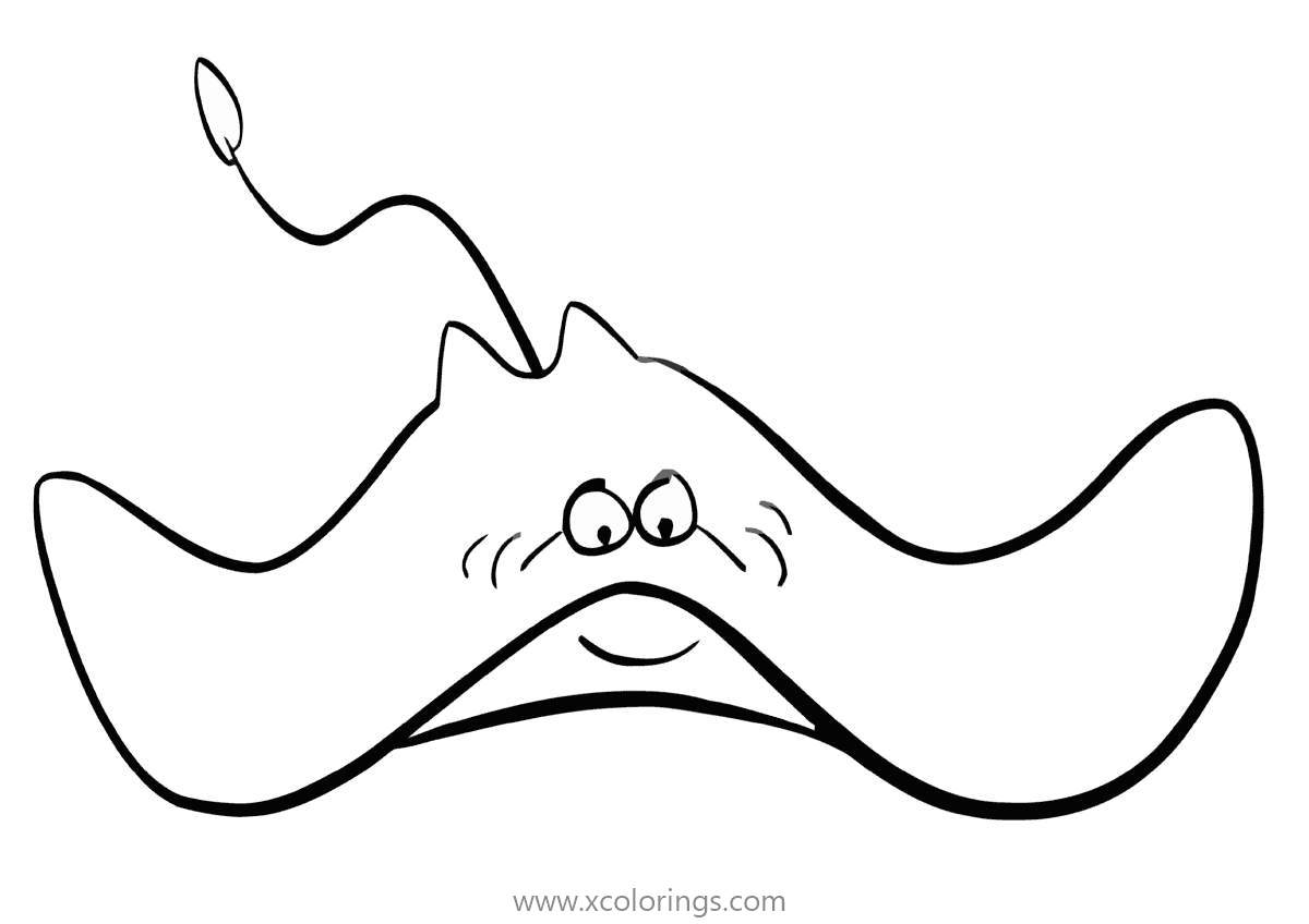 Free Cute Sea Animals Stingray Coloring Pages printable