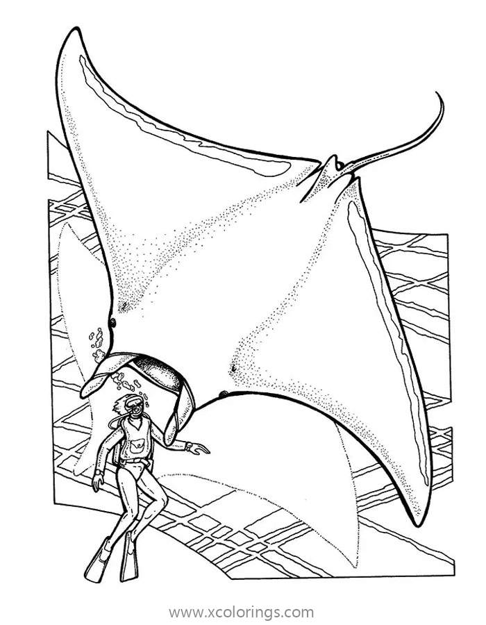 Free Giant Stingray Coloring Pages printable