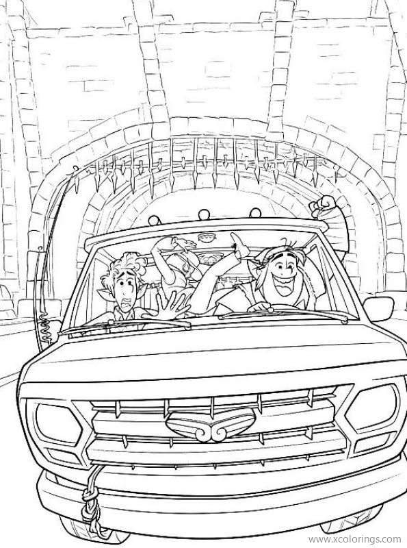 Free Guinevere Van from Onward Coloring Pages printable