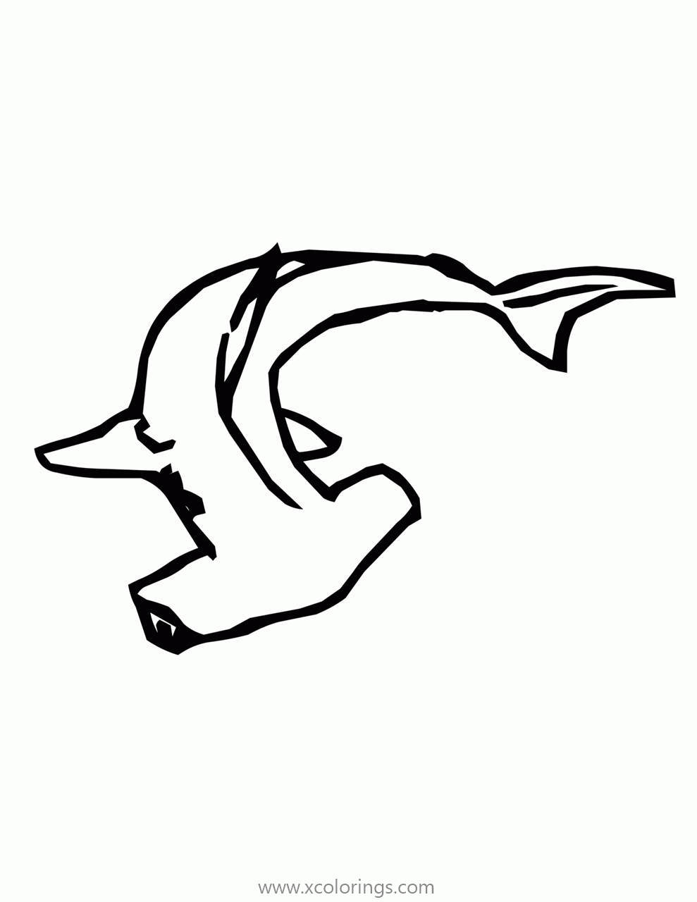 Free Hammerhead Shark Hand Drawing Coloring Pages printable