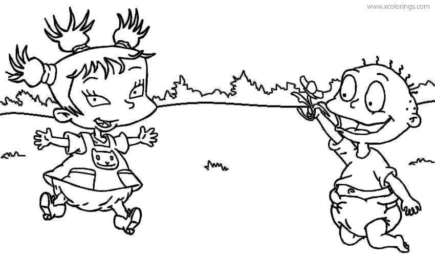 Free Kimi and Tommy from Rugrats Coloring Pages printable