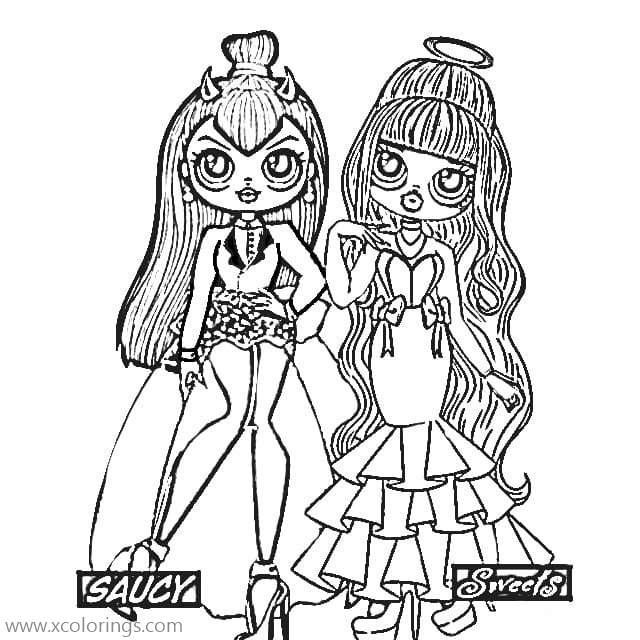 Free LOL OMG Dolls Coloring Pages Spice and Sugar printable