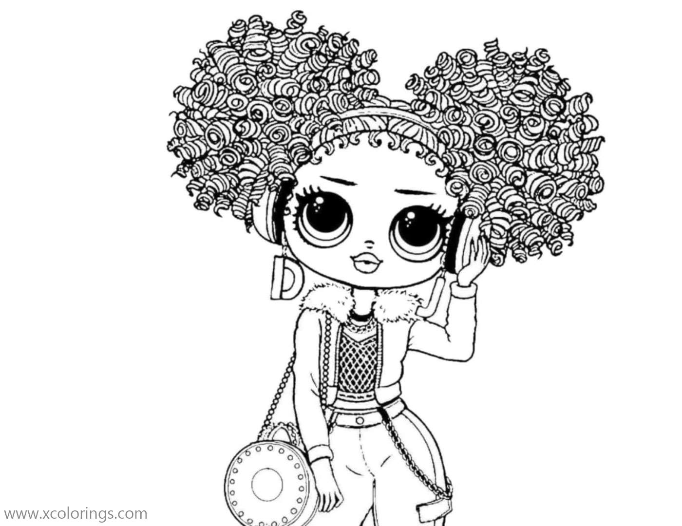 Free LOL Surprise OMG Dolls DJ Coloring Pages printable
