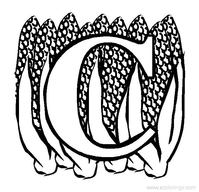 Free Letter C for Corn Coloring Page printable