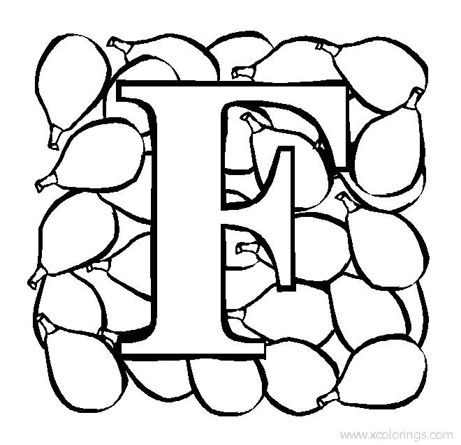 Free Letter F for Fig Coloring Page printable