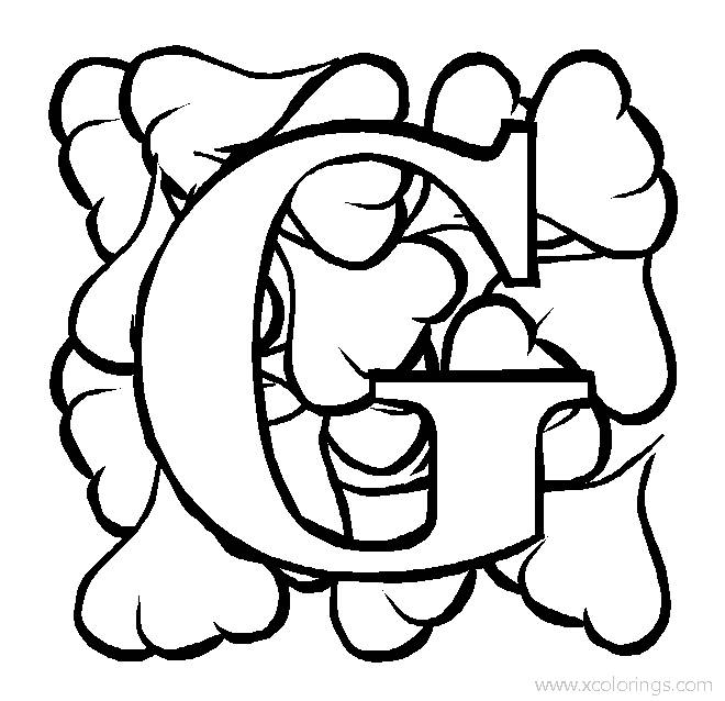 Free Letter G for Garlic Coloring Page printable