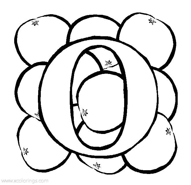 Free Letter O for Orange Coloring Page printable