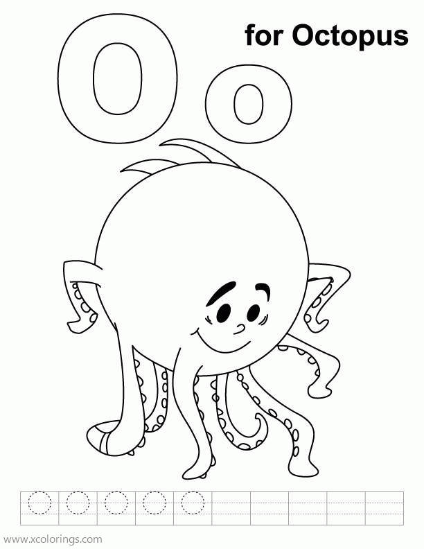 Free Letter O is for Octopus Coloring Pages printable