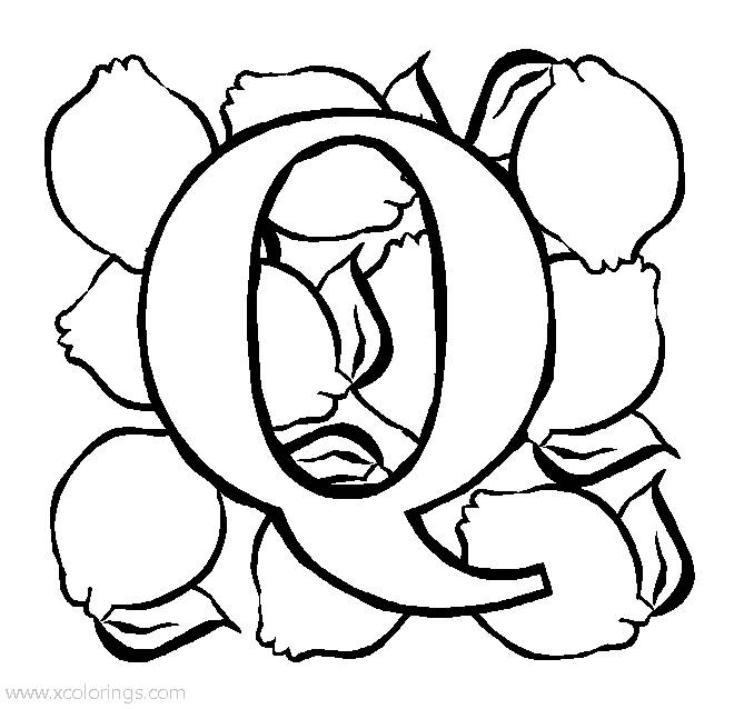 Free Letter Q for Quince Coloring Page printable