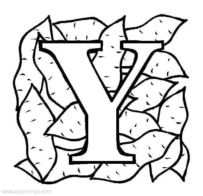 Free Letter Y for Yam Coloring Page printable
