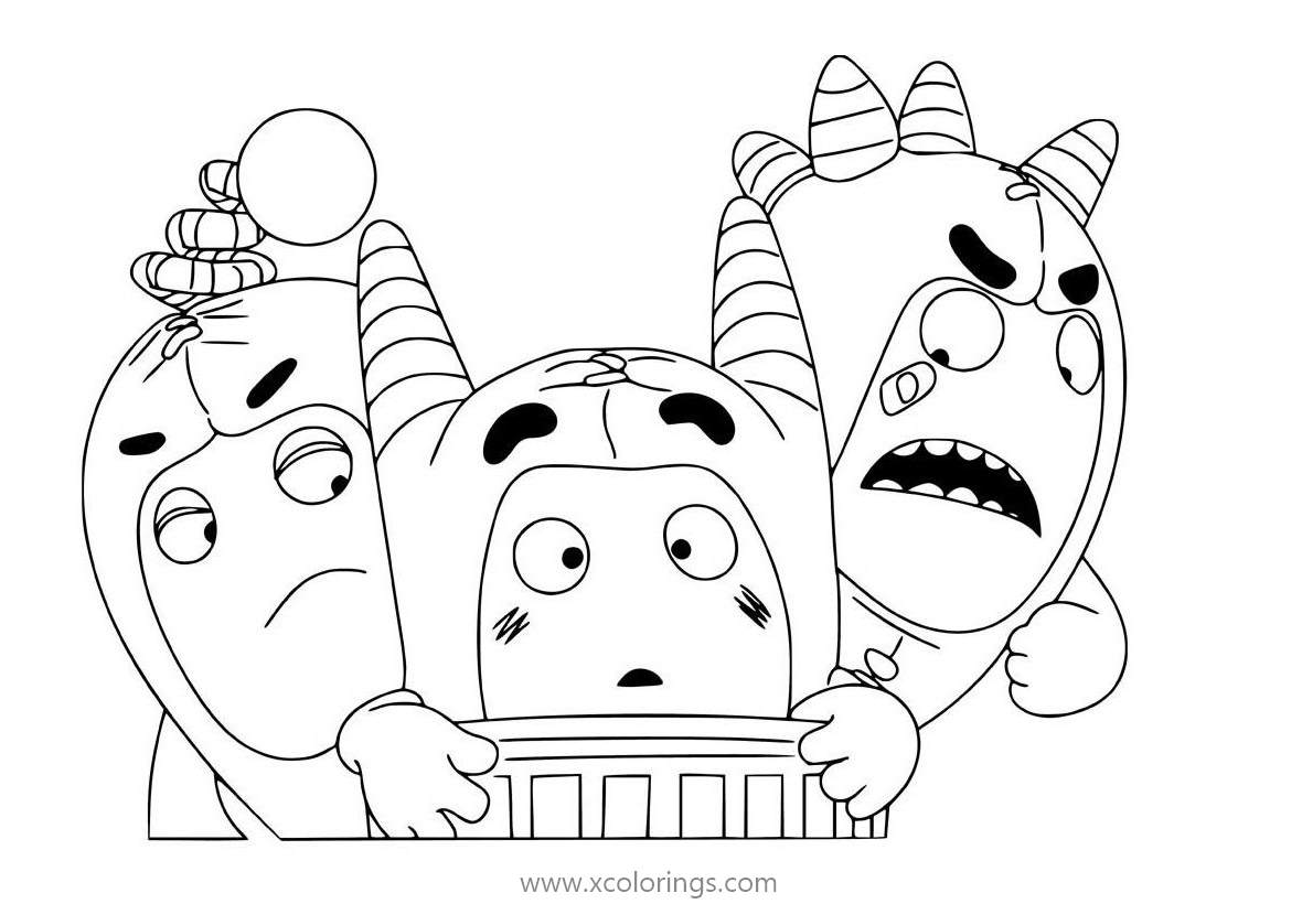 Free Newt Pogo and Fuse from Oddbods Coloring Pages printable