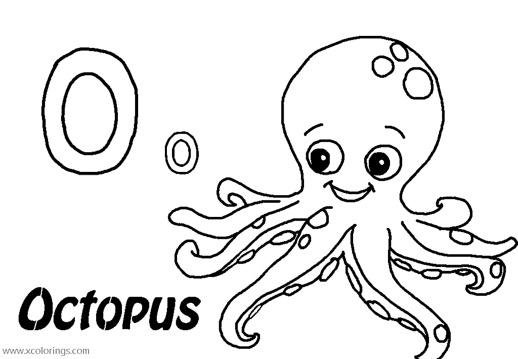 Free O is for Octopus Coloring Pages printable