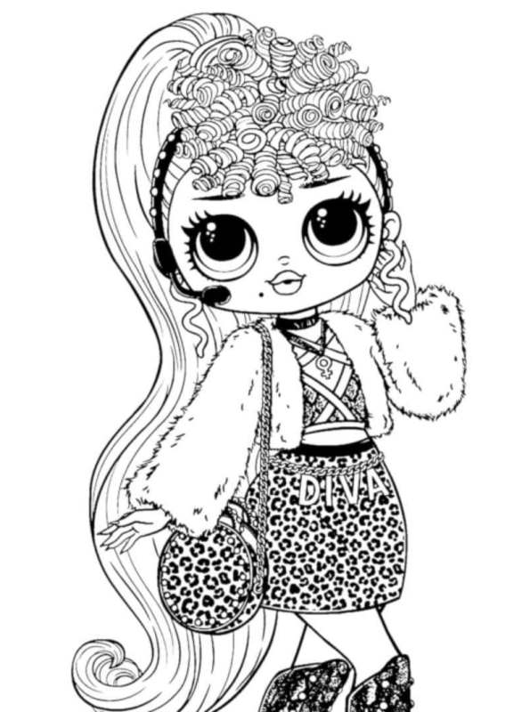 Free OMG Doll Coloring Pages Diva printable