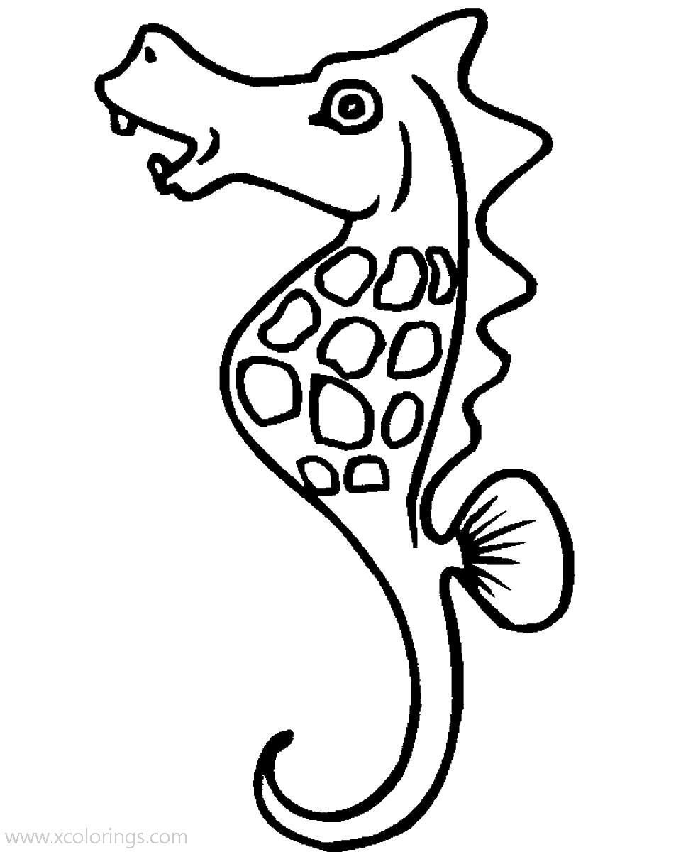 Free Ocean Animals Seahorse Coloring Pages printable