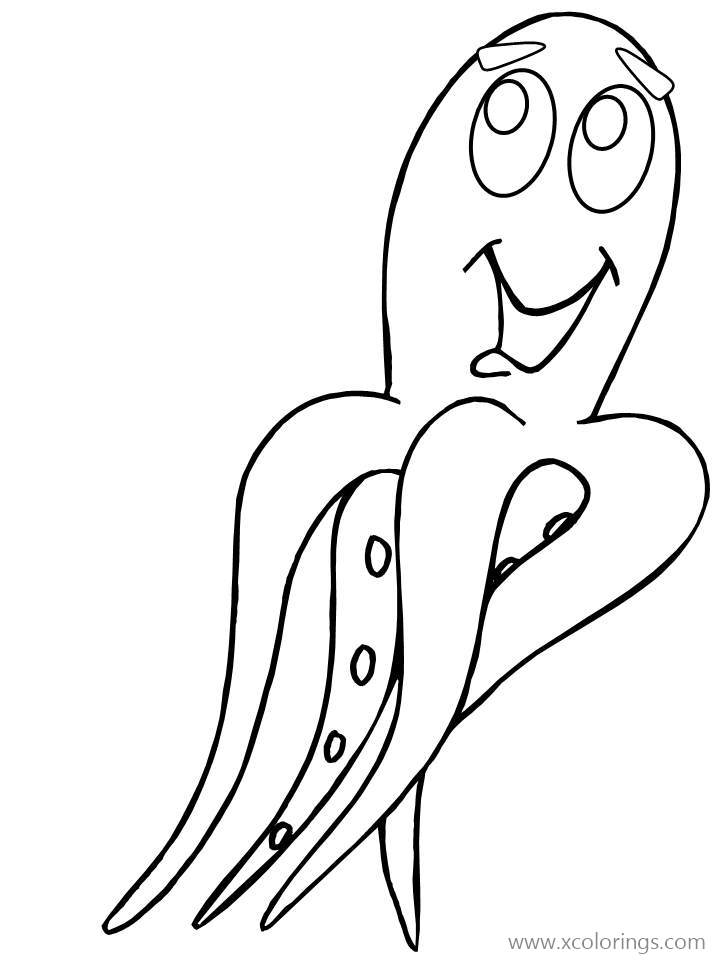 Free Octopus Swimming Coloring Pages printable