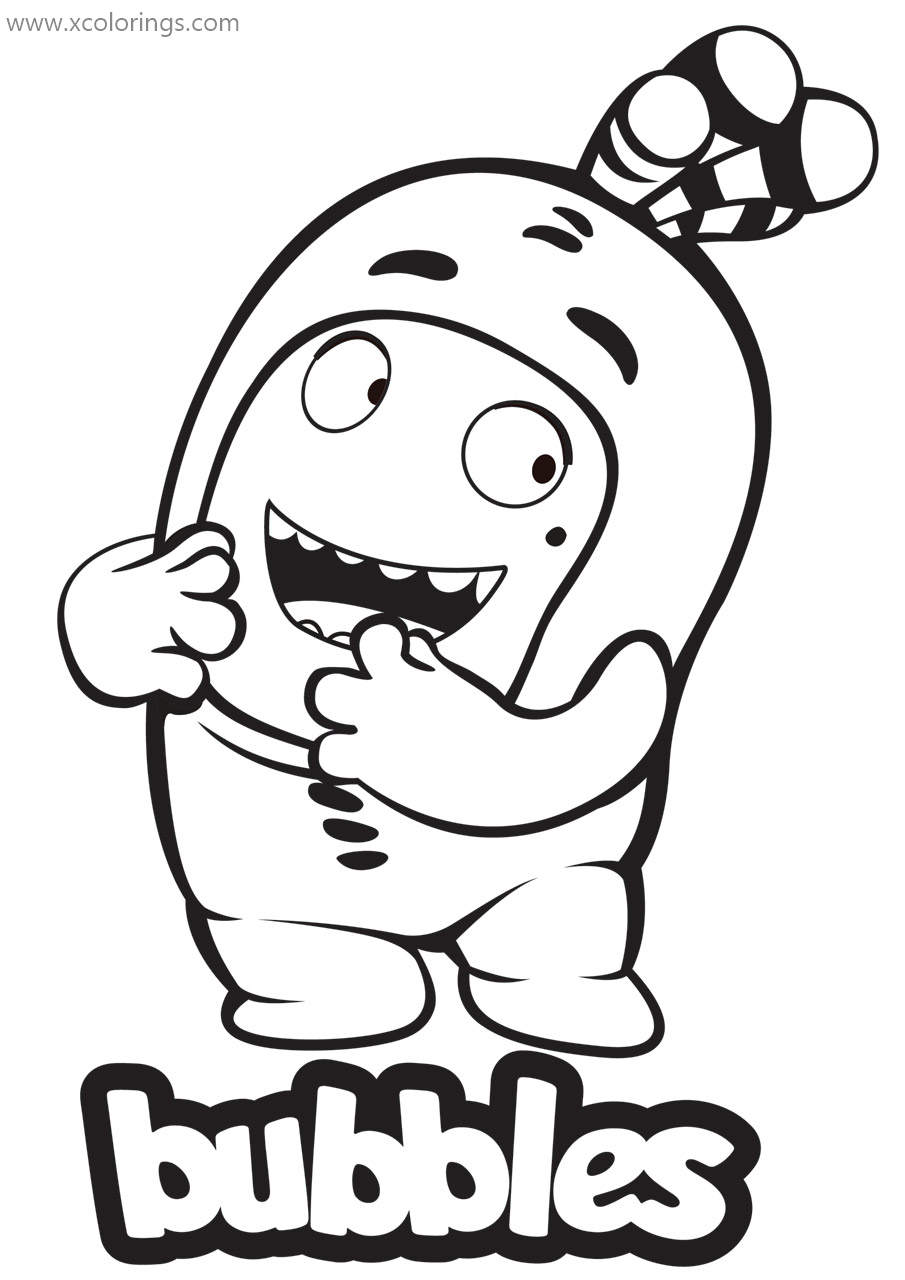 Free Oddbods Characters Bubbles Coloring Pages printable