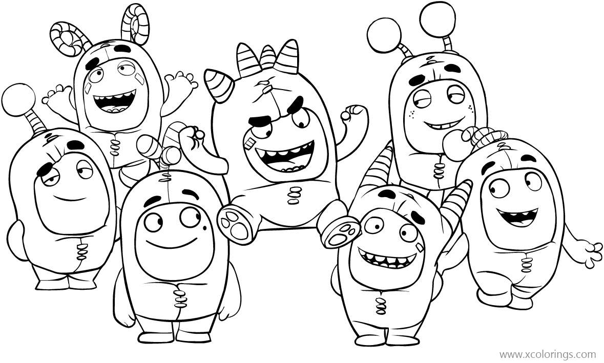 Free Oddbods Coloring Pages All the Characters printable
