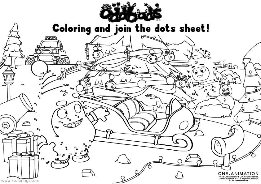 Free Oddbods Coloring Pages Dot to Dot Activity Worksheets printable