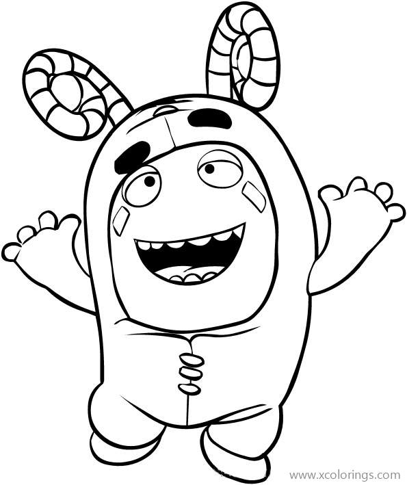 Free Oddbods Coloring Pages Happy Zee printable
