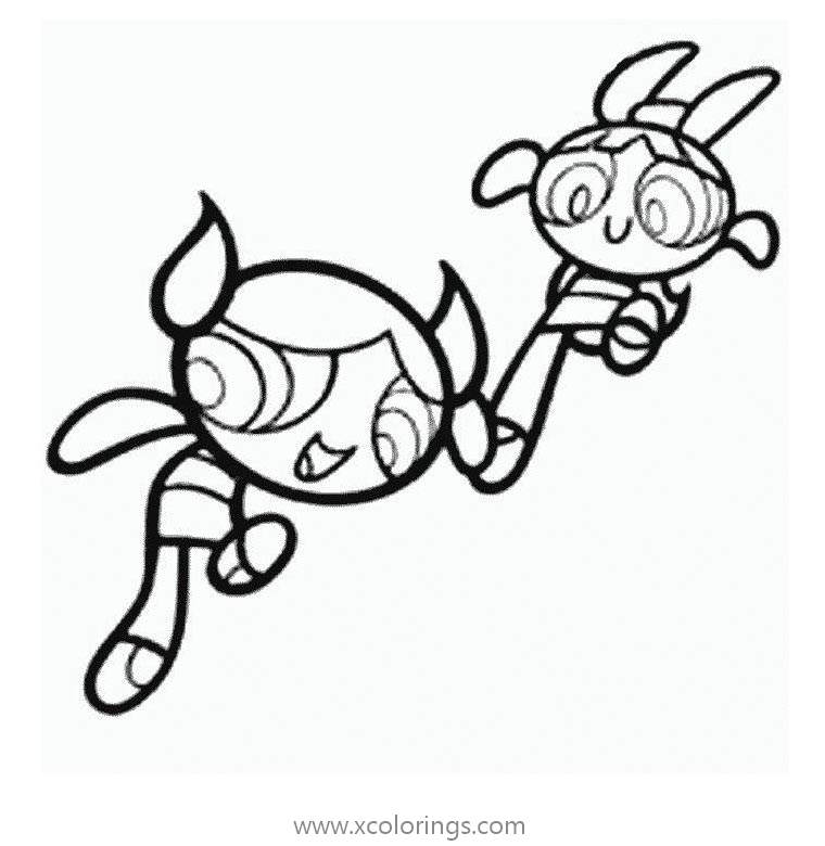 Free Powerpuff Girls Coloring Pages Bubbles and Blossom printable